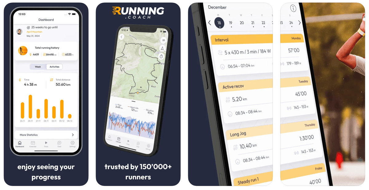 Running Coach app screenshot